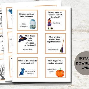 Plaisanteries D'Halloween Sur La Boîte À Repas, Notes Imprimables Sur La Boîte À Repas Pour Enfants, Blagues Pour Enfants, Blagues Sur La Boîte À Repas Pour Enfants