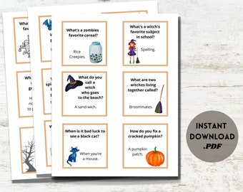 Halloween Lunch Box Jokes, Printable Lunch Box Notes, Kids Joke Cards, Back To School Notes, Lunch Box Jokes For Kids, Joke Of The Day