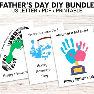 Fathers Day Gift, DIY Fathers Day Sign, Digital Download, DIY Handprint Sign, Personalized Gift From Kids, Child&#39;s Handprint Sign