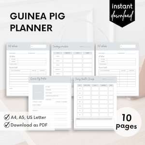 Guinea Pig Planner Printable, Guinea Pig Care Binder, Guinea Pig Journal, Guinea Pig Planner, Guinea Pig Gift