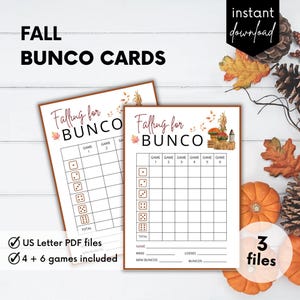 Tarjeta de puntuación de Bunco de otoño, hoja de puntuación de Bunco de otoño, Bunco de Acción de Gracias, tarjetas de Bunco, tarjetas de Bunco de otoño, temas de Bunco, juegos de otoño