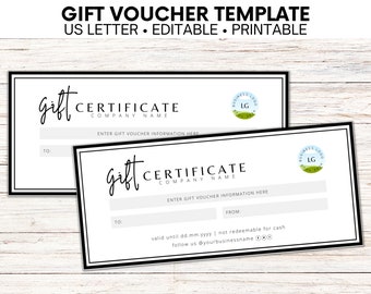 May include: A black and white gift certificate template with the text "gift certificate" and "company name". The template includes space for the recipient's name, the gift voucher information, and the date. It also includes a space for a business logo.