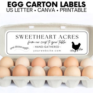 Étiquette de carton d'oeufs modifiable, et fichiers Pdf, carton d'oeufs personnalisé, étiquette de ferme, png, timbre de carton d'oeufs, autocollant de carton d'oeufs