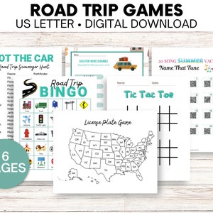 Road Trip Games, Road Trip Activity Printables, Printable Summer Activities Pack, Road Trip Kids Activity, Family Road Trip Planner
