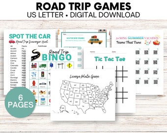Road Trip Games, Road Trip Activity Printables, Printable Summer Activities Pack, Road Trip Kids Activity, Family Road Trip Planner