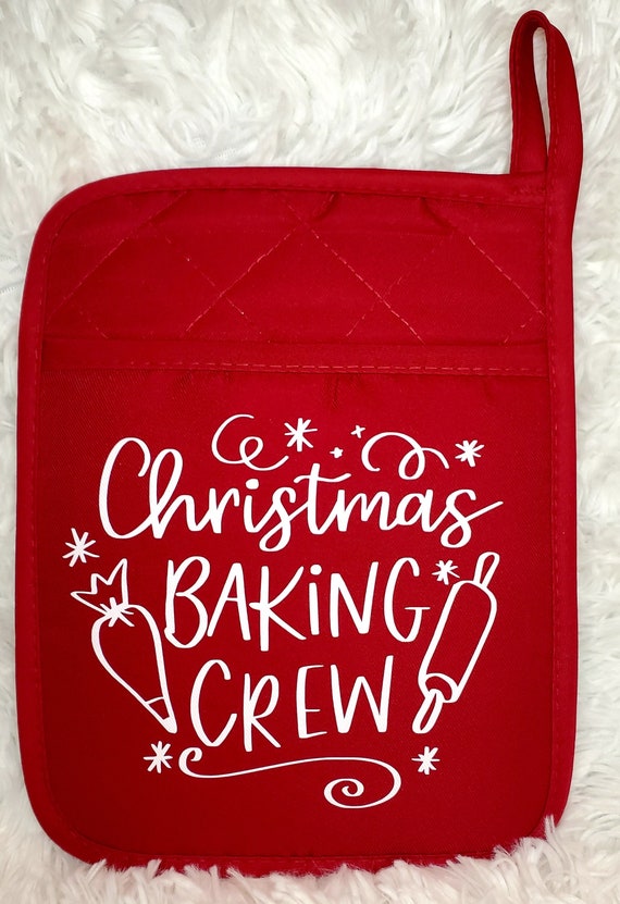 Holiday Baking Crew Homemade Pot Holder with Spatula Christmas