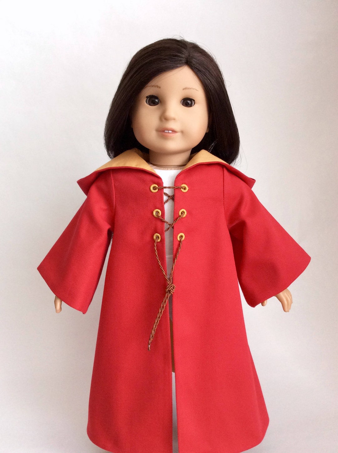 Wizard Robe for 18 Inch Dolls American Girl Handmade -red/golden - Etsy