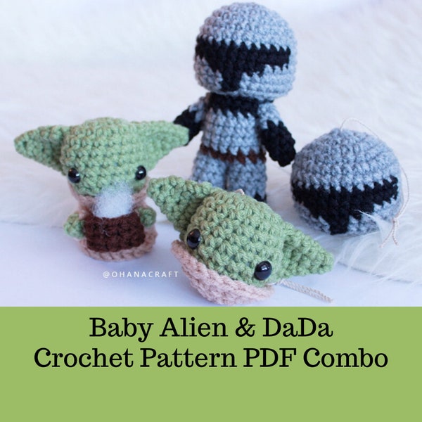 Baby Alien and DaDa crochet amigurumi PDF pattern