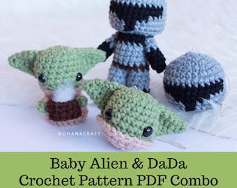 Baby Alien and DaDa crochet amigurumi PDF pattern