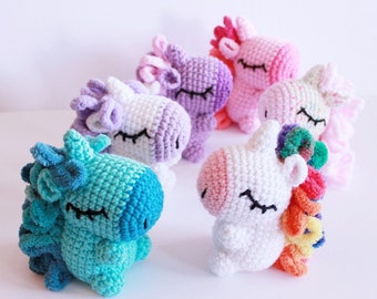 Crochet Archie the rainbow Unicorn amigurumi doll -Unicorn Plushies -Made to order