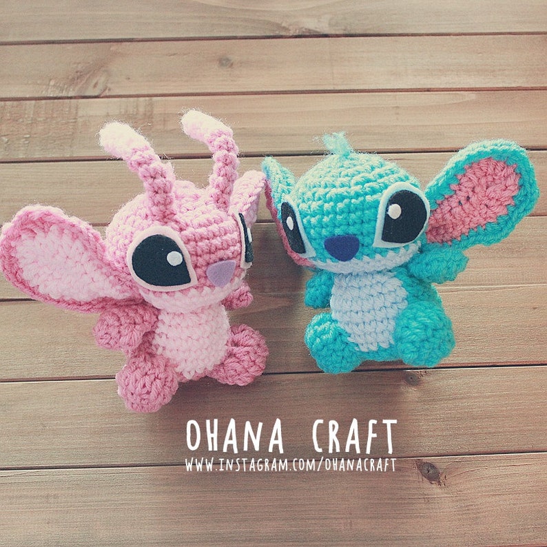 Crochet Lilo y Stitch Scrump y Angel inspirado muñeca de Etsy España