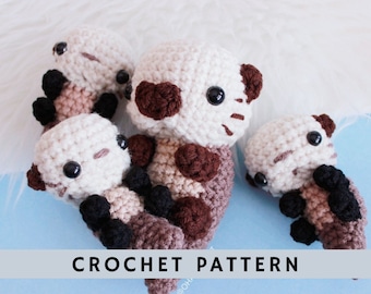 Mommy Otter and Baby crochet amigurumi pattern