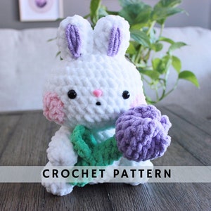Tulip Bunny Crochet pattern | Amigurumi crochet pattern | PDF digital file instant download