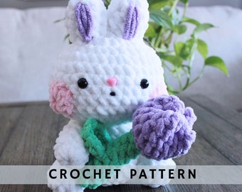 Tulip Bunny Crochet pattern | Amigurumi crochet pattern | PDF digital file instant download