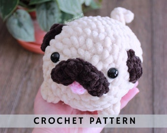 The Pug crochet pattern , Amigurumi pattern, crochet Pug Plushie Toy -easy and cute crochet pattern