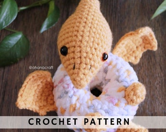 Pteronut Donutsaur Crochet Pattern | pterodactyl Dinosaur Crochet Animal | crochet donut dinosaur  | Amigurumi Pattern PDF Instant Download