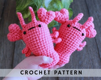 Patrón Love Lobster Crochet / Patrón de crochet Amigurumi / Archivo digital PDF descarga instantánea
