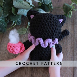 Blanco the no face kitty Crochet pattern | Crochet Black Cat Amigurumi crochet pattern | PDF digital file instant download
