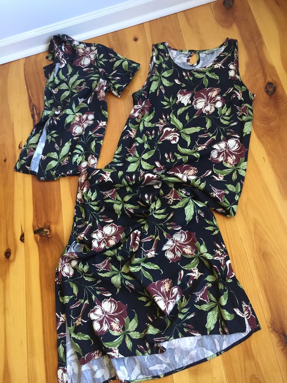 Two Piece Silk Floral T. Bahama Dress and Shirt