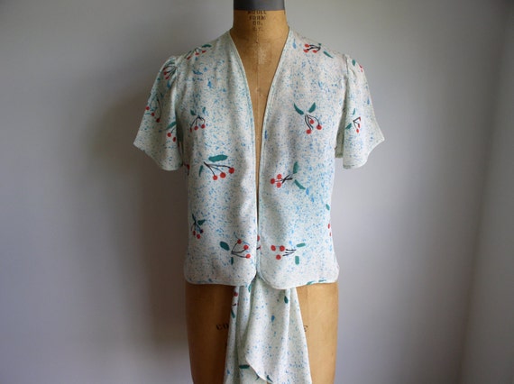 Designer Dory Coffee hand painted Blouse, Sash Set
