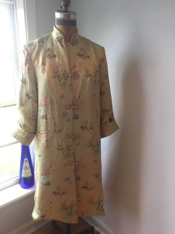 Vintage Floral Silk Brocade Shanghai Robe