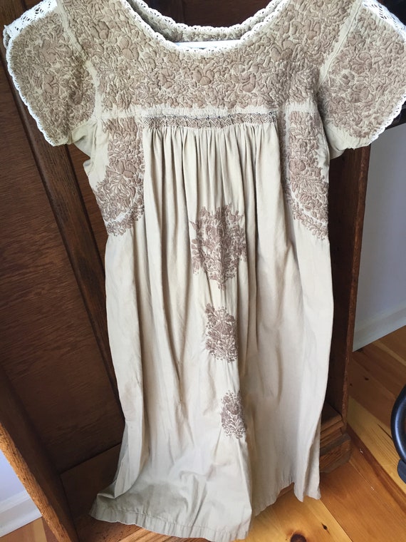 Embroidered 1970's Hippie Style Dress