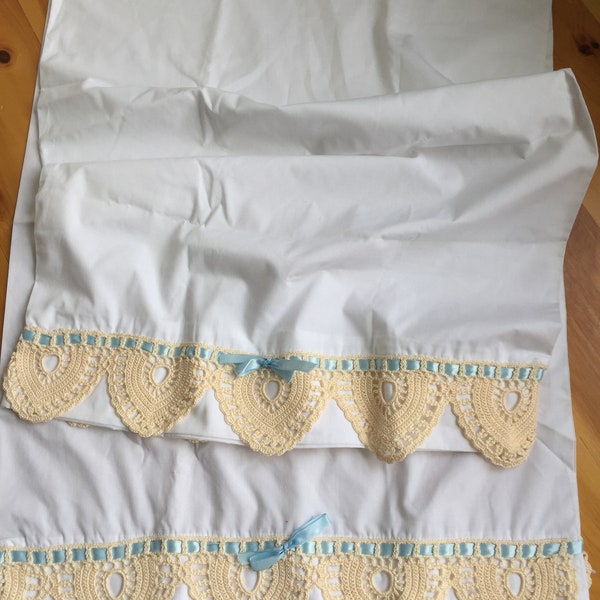 Pair of handmade Pillowcases from Re-purposed Sheets