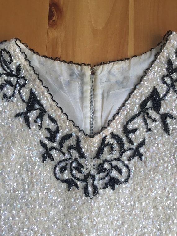 Beaded Vintage Back Zip Sweater - image 2