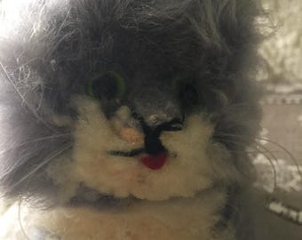 Vintage Seated Persian Style Plush Cat Toy Mid Century