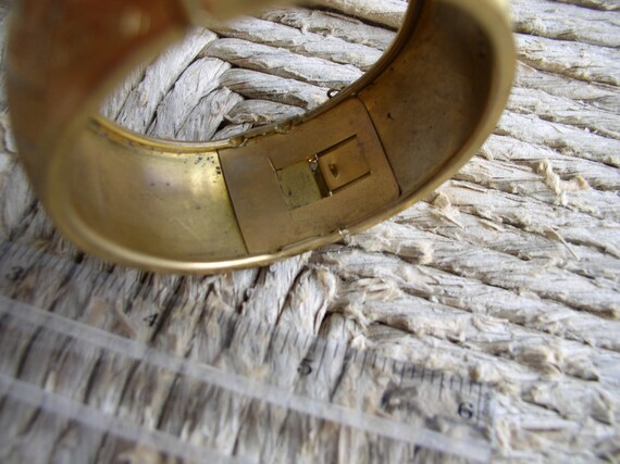 Vintage Gold Plated wide Cuff Bracelet - image 8