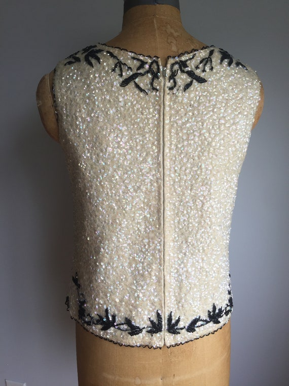Beaded Vintage Back Zip Sweater - image 6
