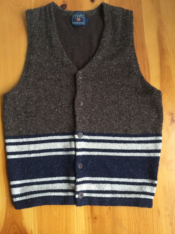 Vintage Men s Chaps Knit Vest Etsy UK