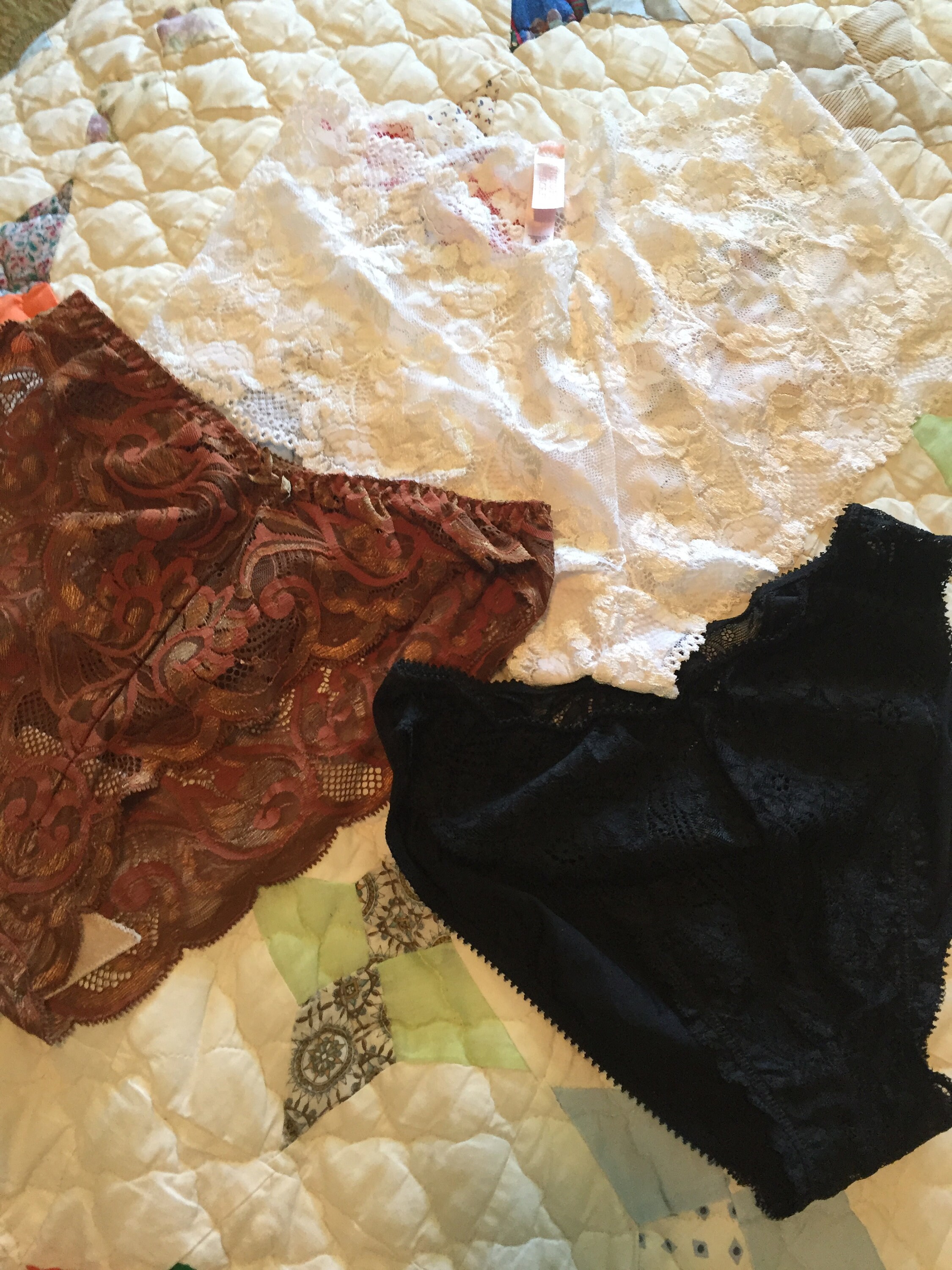 Three pieces Vintage lace Woman's Underwear | Etsy