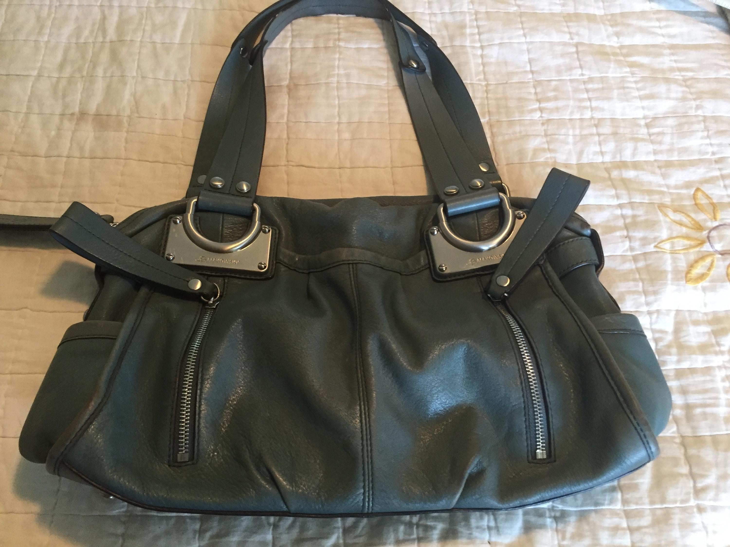 B. Makowsky Green Leather Purse Etsy