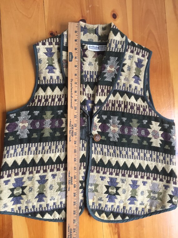 Dress Barn Vintage Tapestry Western Print Vest - image 5