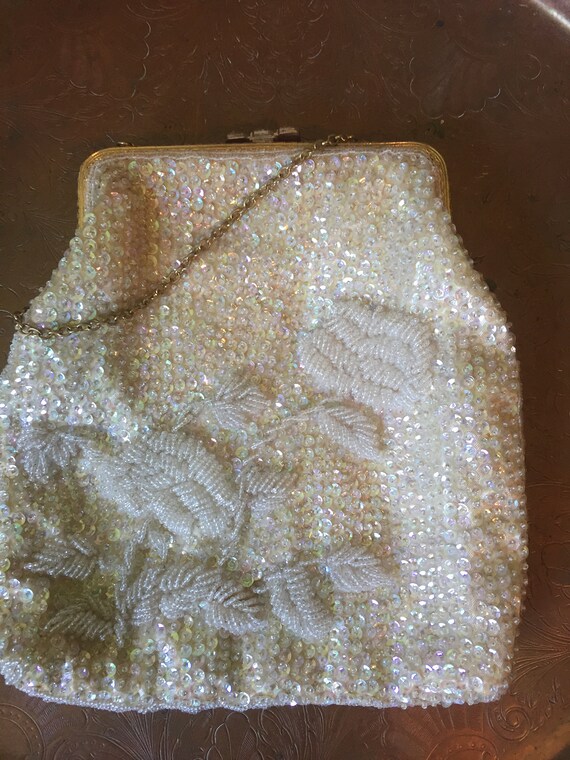 Ivory Beaded Evening Purse - image 2