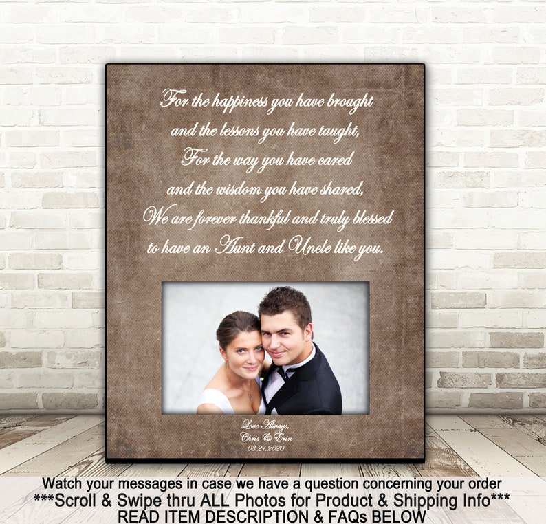 Aunt and Uncle Thank You Gift from Niece or Nephew on