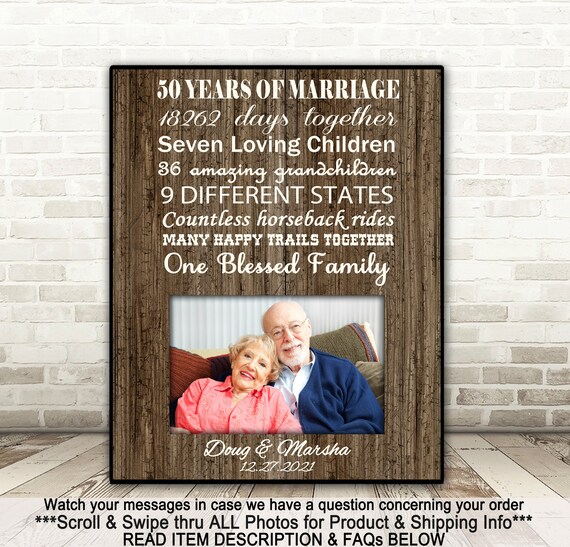 50th Anniversary Gifts for Grandparents 50 Years of Marriage Etsy