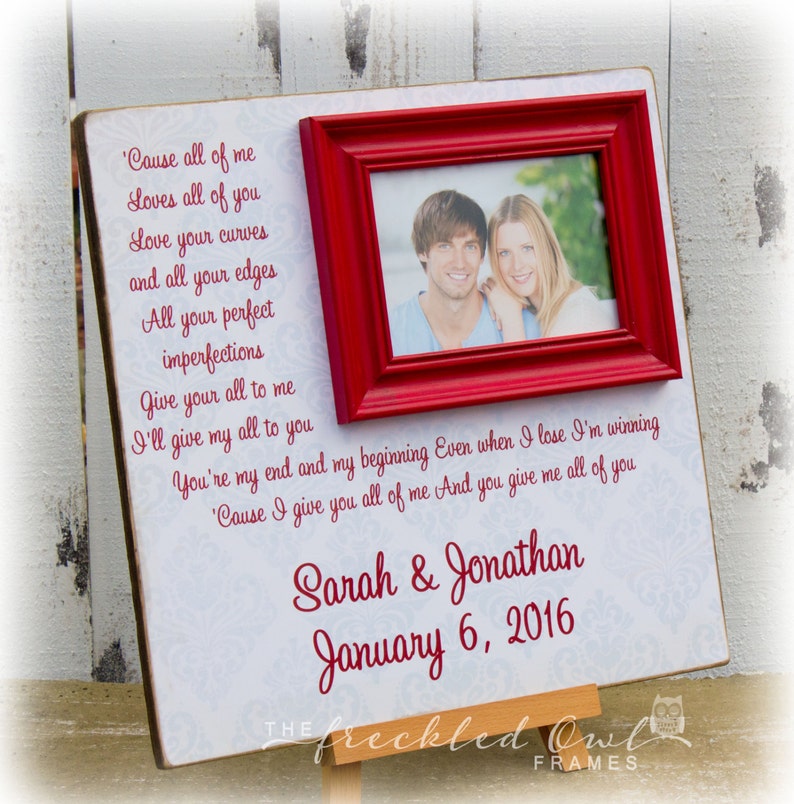 Valentines Day Personalized Picture Frame Anniversary Gift All of Me Loves All of You Custom 16 X 16