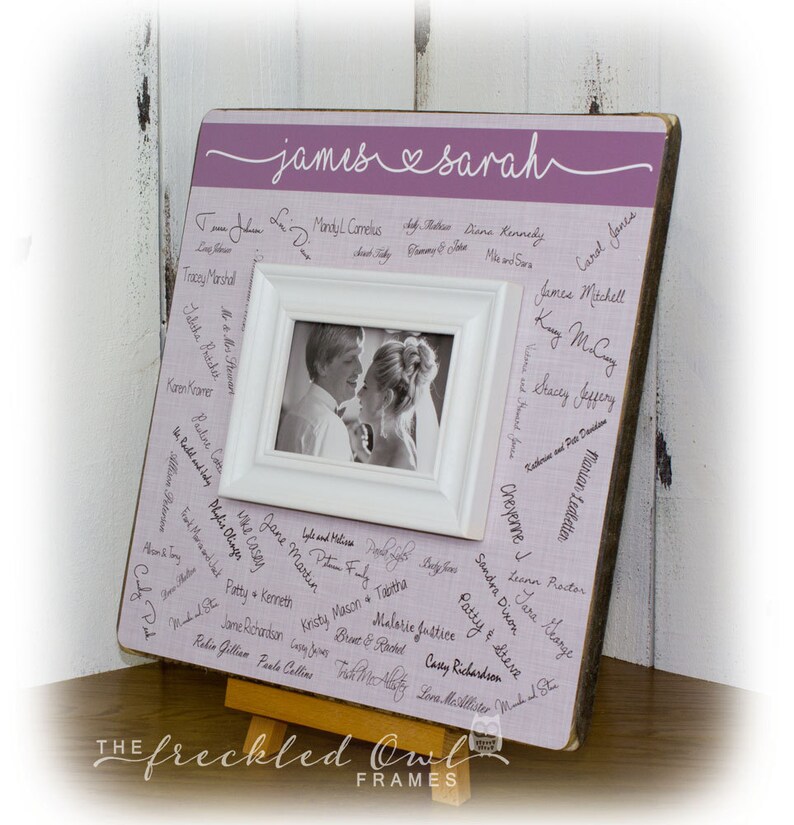 Wedding Guest Book Alternative Signature Frame Personalized Guestbook Picture Sign 16 X Inch