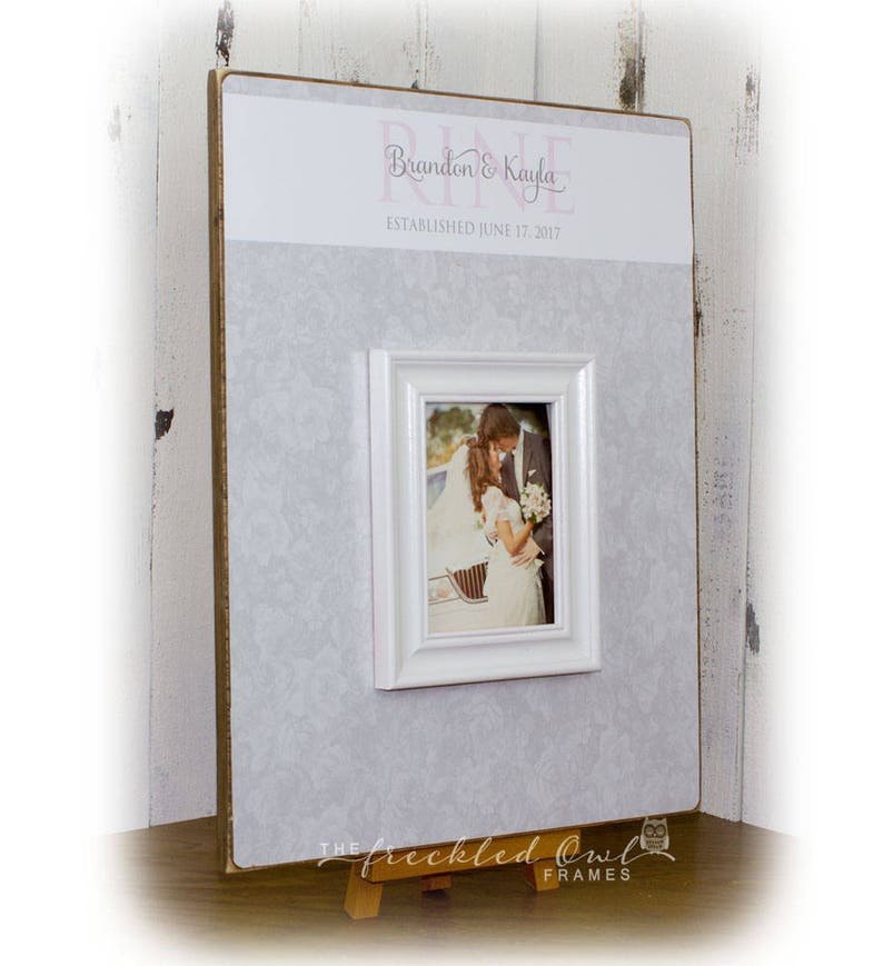 Large Wedding Guestbook Alternative Frame Sign Decoration Personalized Picture Guest Book Wood 17x22