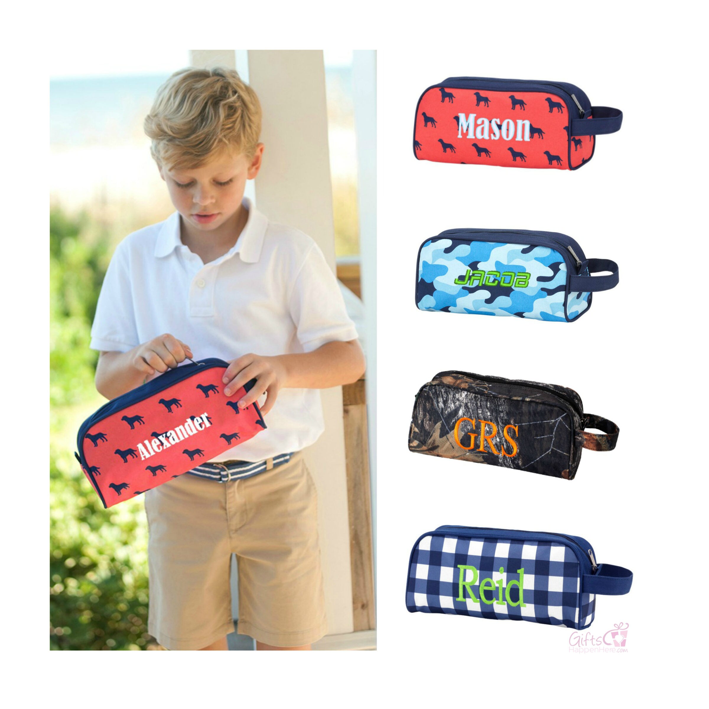 Personalized Toiletry Bag Mens Boys Travel Pouch Monogrammed