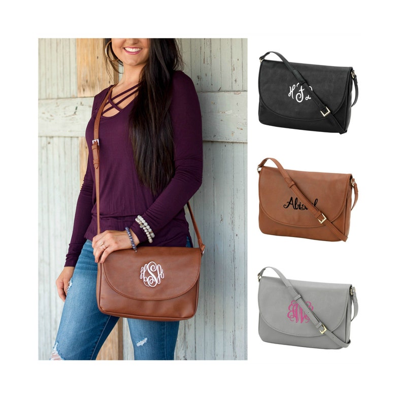 monogrammed crossbody purse