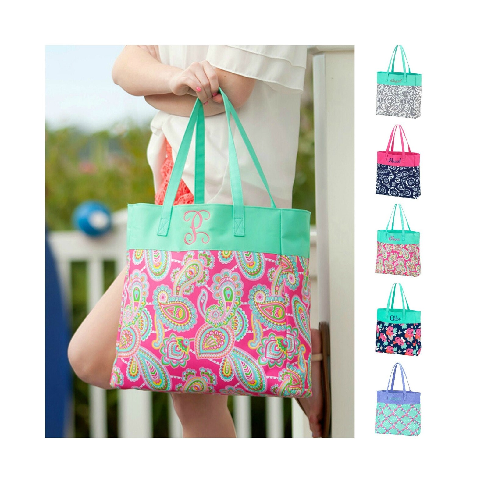 Girls Personalized Beach Bags Monogrammed Beach Bags for Girls Etsy