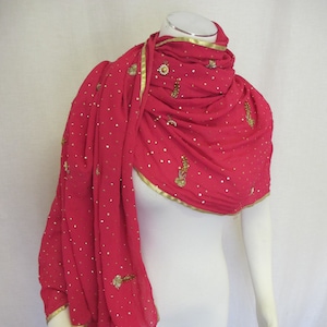 Chiffon Shawl Sari Indian Shawl Dress Up Shawl Pink Dupatta