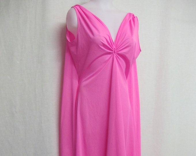 1960s Nightgown Mad Men Nightgown Hot Pink Nylon Nightgown I - Etsy