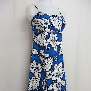 1980s Hawaii-Blumen-Sommerkleid: Baumwoll-Sommerkleid (S)