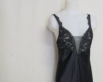 Black Satin Nightgown Victoria's Secret Nightgown Long Lace Nightgown