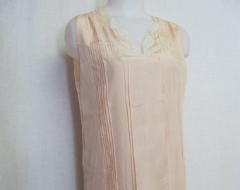 1930's Silk Nightgown French Silk Blush Nightgown Medium