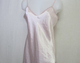 Satin Nightgown Lady Cameo Short Pink Satin Nightgown